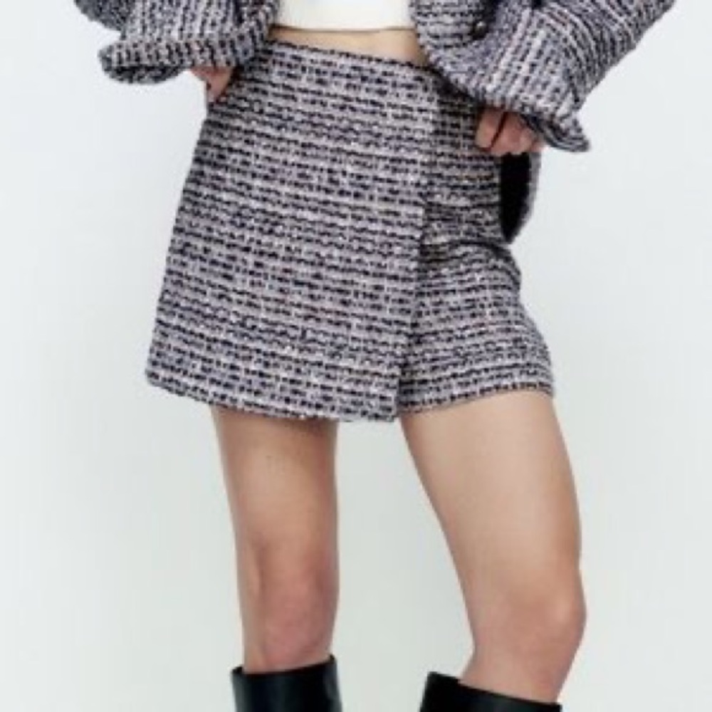 Zara Multicolored Tweed Skort